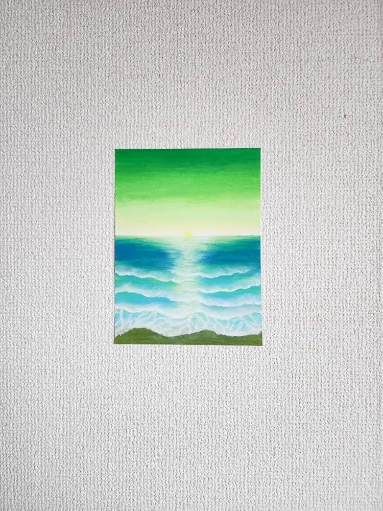 Amazon.co.jp: 風景画 絵画 海の絵 パステル アート インテリア
